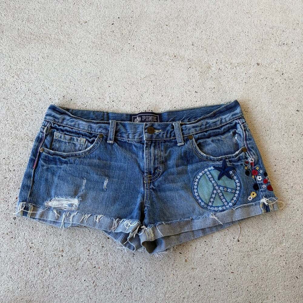 PINK Victoria's Secret Vintage Low Rise Size 6 Peace Sign